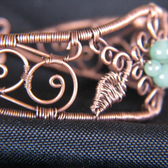 Handcrafted Copper Wire-Woven Adjustable Arm Band - Picture 2 of 4
